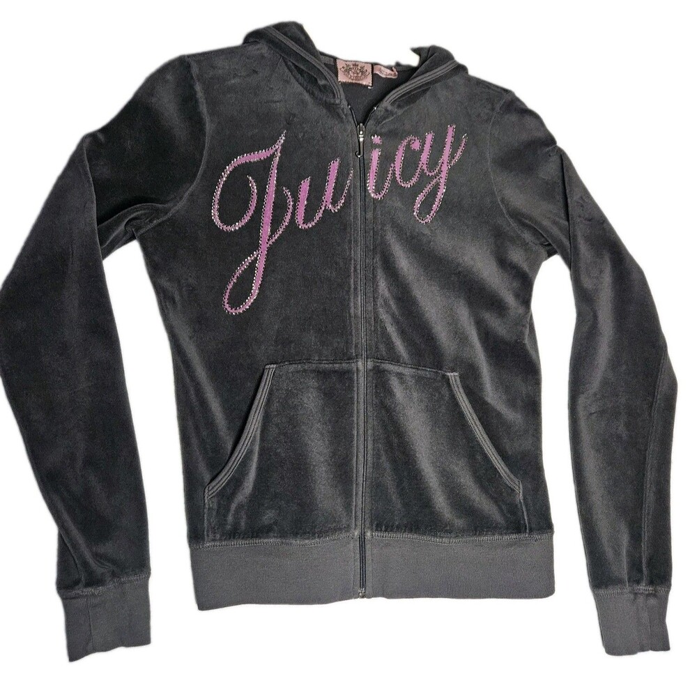 Juicy Couture VTG Vintage Zip Up Gray Hoodie MD Casual Luxury Amazing Condition